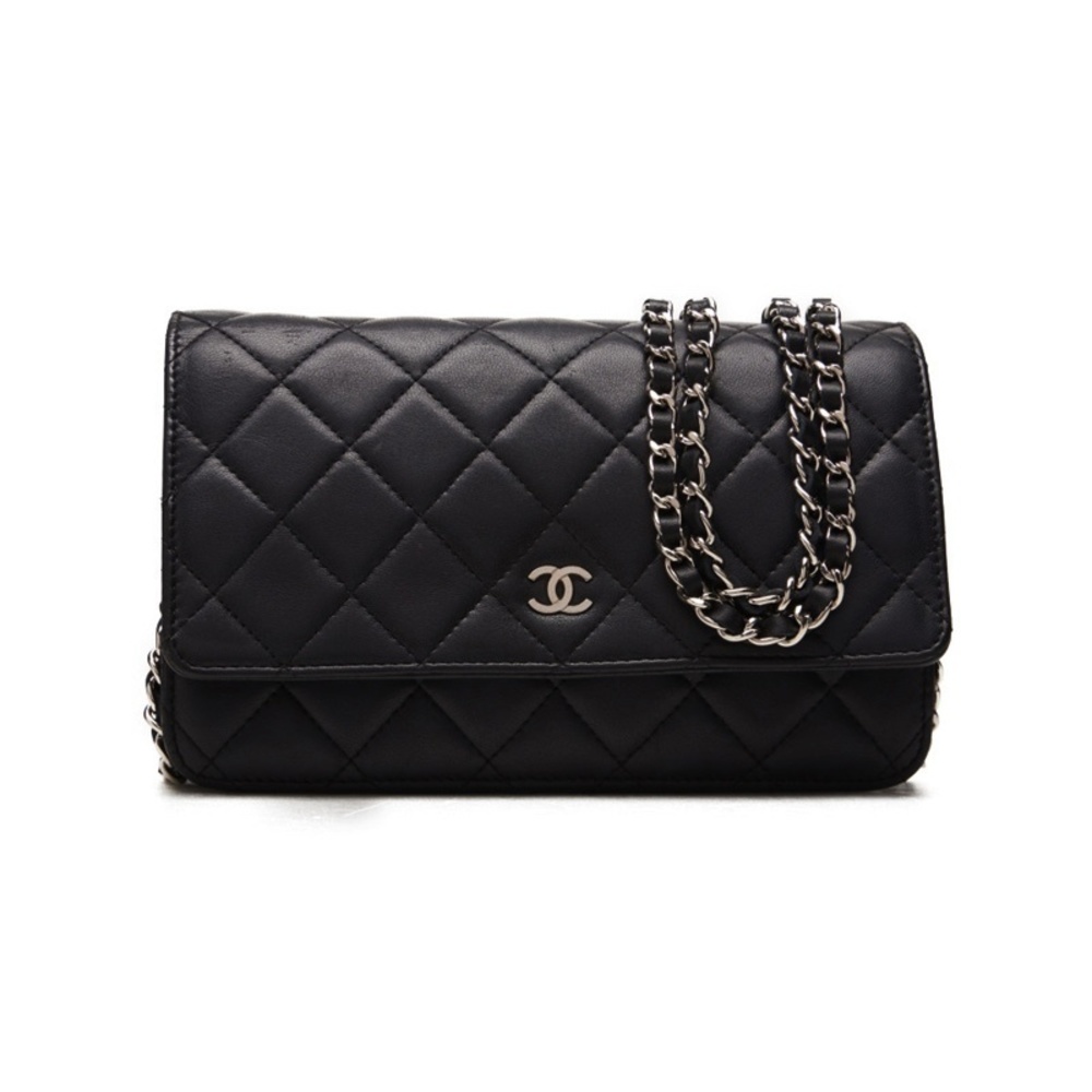 Chanel Mini Matelasse Chain Wallet Lambskin Black